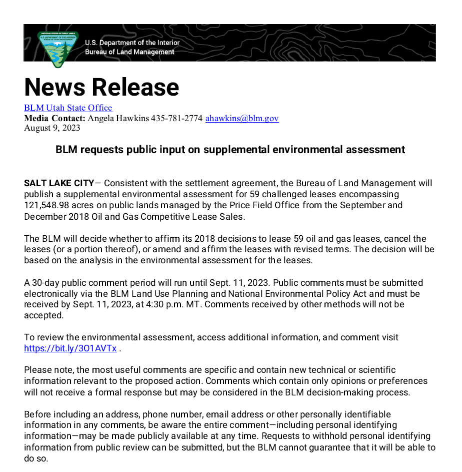 BLM Oil and Gas Lease