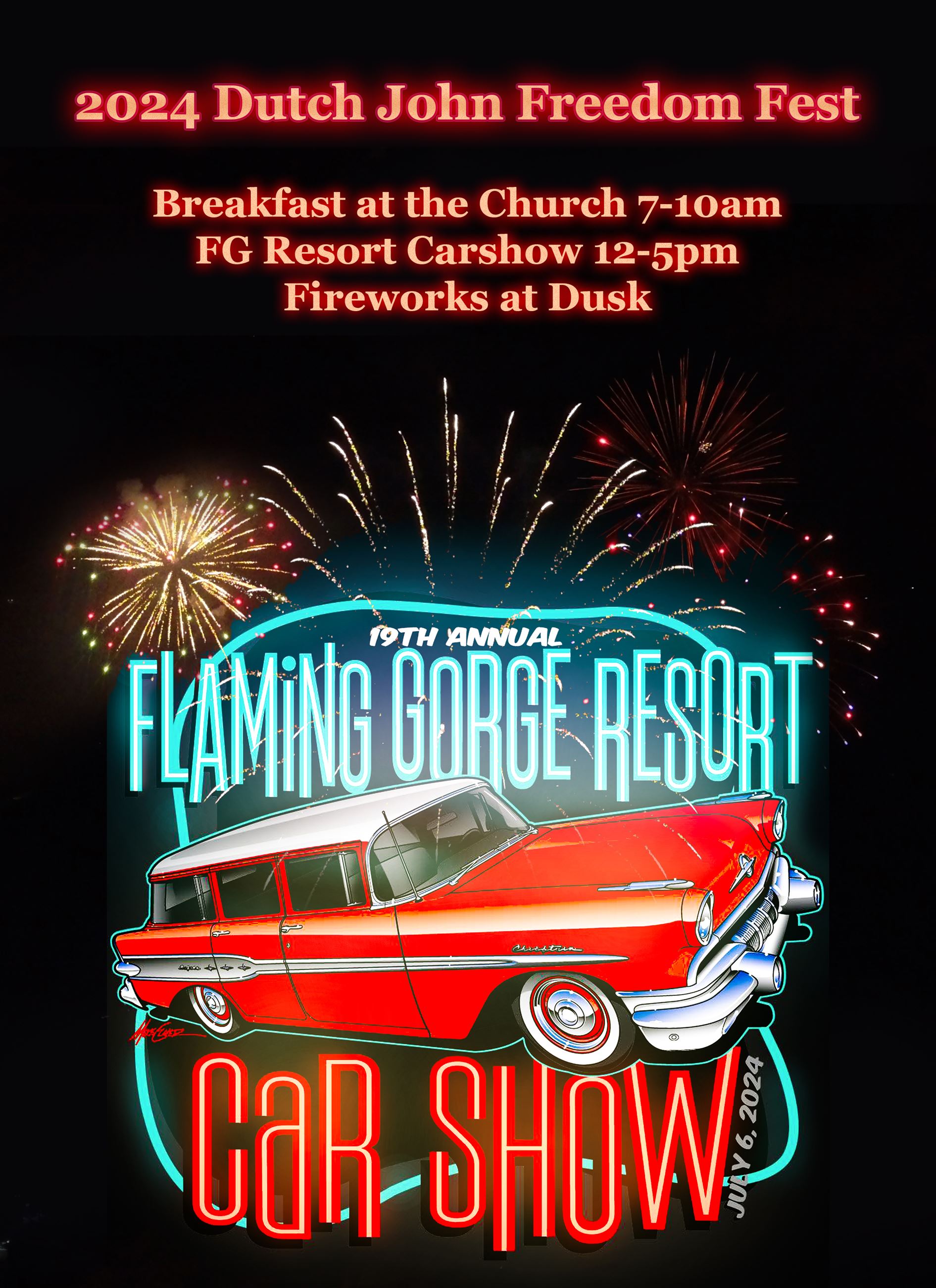 2024 DJ Freedom Fest neon