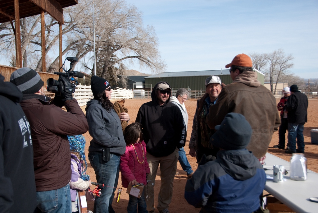 Photo of the winners of the tagged fish grand prize during the 2012 Burbot Bash