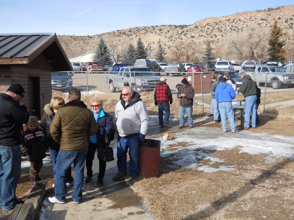 Crowd shot of people entering the rodeo grounds for the closing ceremonies of the 2012 Burbot Bash