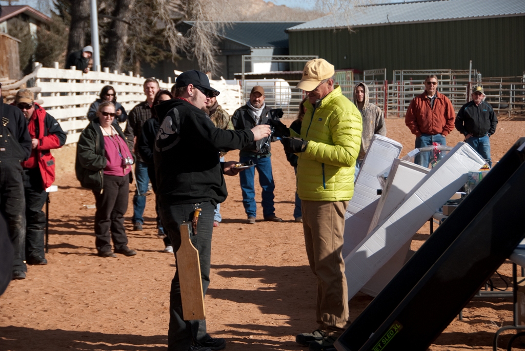 Photo of prizes being handed out at the closing cermonies of the 2012 Burbot Bash.