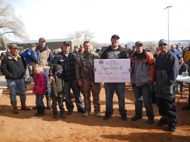 Photo of winners of the Biggest Burbot during the 2013 Burbot Bash