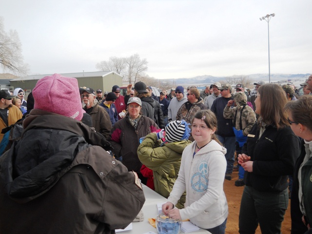 Photo of the crowd during the prize giveaway of the 2013 Burbot Bash.