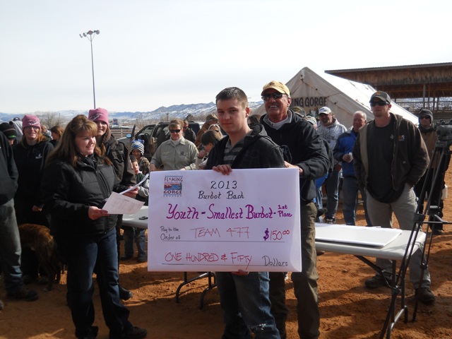 Photo of youth that caught the smallest burbot at 9.5 inches long