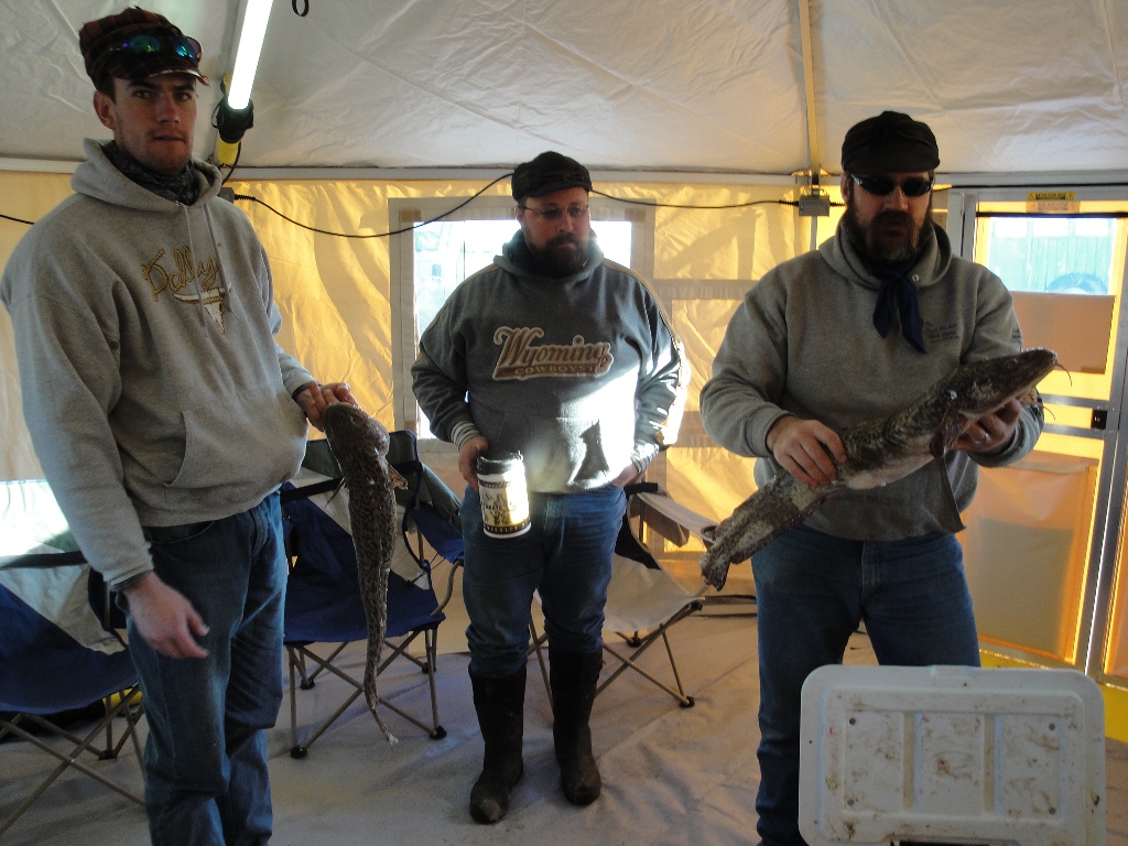 Team Asay checking in some of their big burbots.