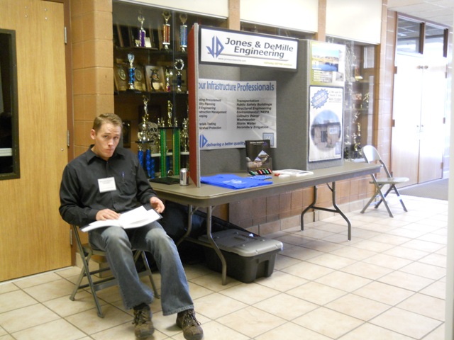 Photo of Platinum Sponsor Jones & Demille Engineering's Information Table